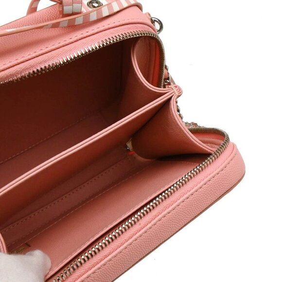 Chanel Pink Calfskin Filigree 2way Vanity Handbag 184728 - Picture 6 of 9